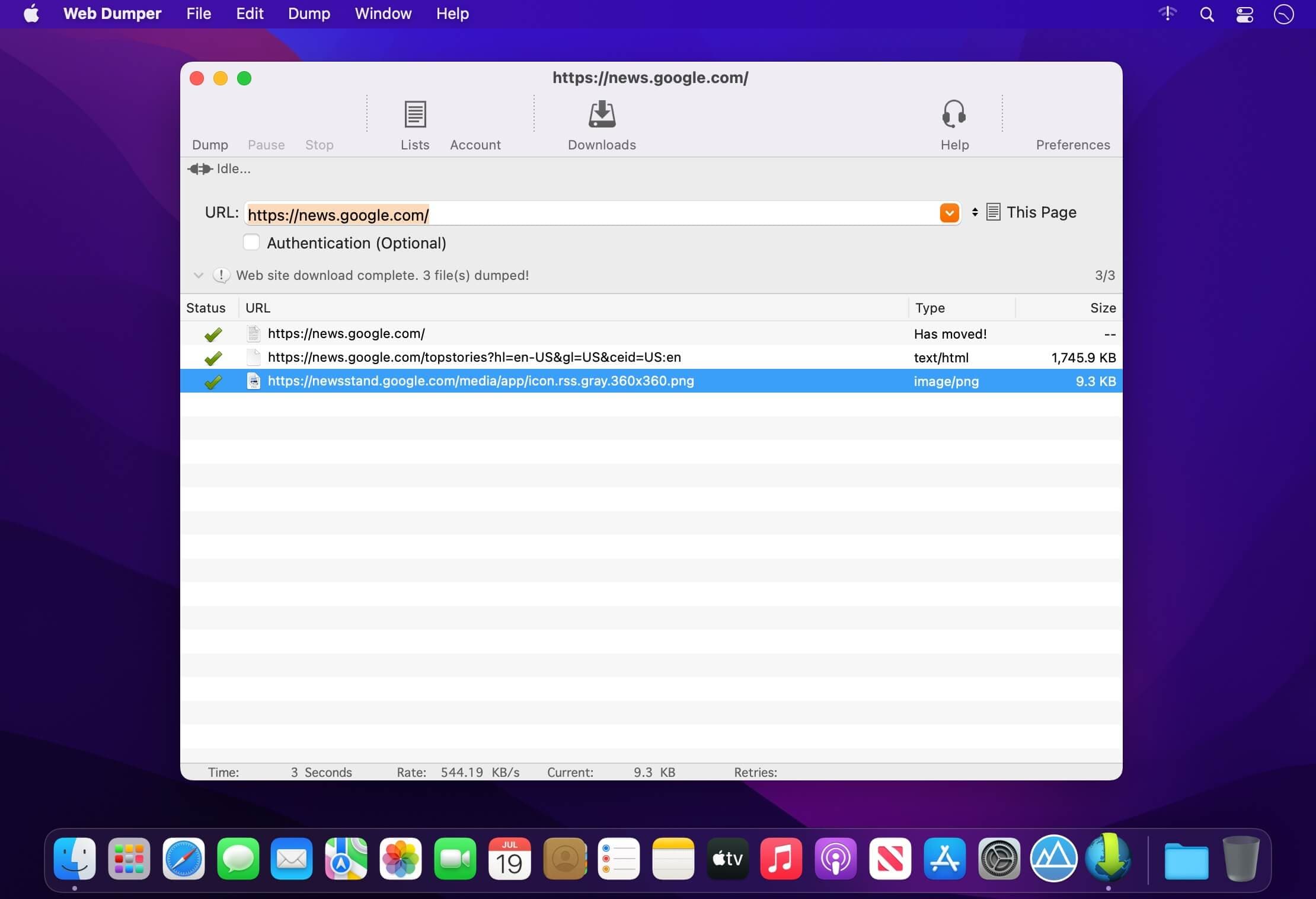 Web Dumper 3.4.5 mac网页储存器工具 截图 1